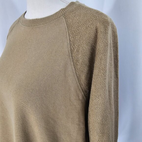 Aerie Women's Tan Terry Cloth Raglan Sleeve Distressed Sweatshirt Size XS NWT - Picture 5 of 16